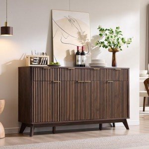 Modern Fluted Buffet Cabinet with Storage - 60