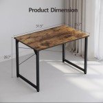 CubiCubi 32-Inch Compact Computer Desk in Rustic Brown