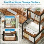 GreenForest 58-Inch Reversible Computer Desk with Shelf