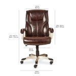 Brown/Gold Adjustable High Back Office Chair
