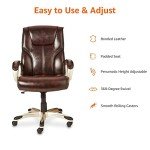 Brown/Gold Adjustable High Back Office Chair