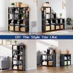 Mavivegue 12-Cube Storage Book Shelf - Black