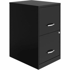 Lorell 2-Drawer Black File Cabinet, 18" Deep