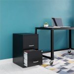 Lorell 2-Drawer Black File Cabinet, 18" Deep