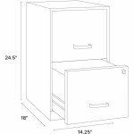 Lorell 2-Drawer Black File Cabinet, 18" Deep