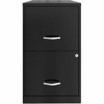 Lorell 2-Drawer Black File Cabinet, 18" Deep