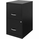 Lorell 2-Drawer Black File Cabinet, 18" Deep