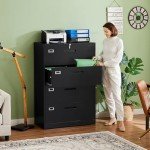 Letaya 4 Drawer Metal Lateral File Cabinet
