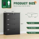 Letaya 4 Drawer Metal Lateral File Cabinet