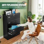 Letaya 4 Drawer Metal Lateral File Cabinet