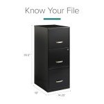Lorell SOHO 18" Vertical File with 3 Drawers