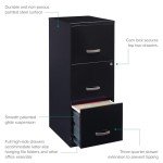 Lorell SOHO 18" Vertical File with 3 Drawers