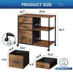 Rustic Brown 3-Drawer Mobile File Cabinet