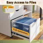 3-Drawer Mobile File Cabinet with Open Shelves