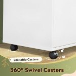 3-Drawer Mobile File Cabinet with Open Shelves