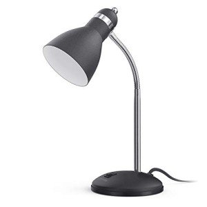 Metal Desk Lamp with Flexible Goose Neck - Black