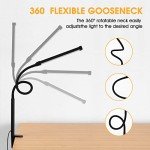Clamp-on LED Desk Lamp with Flexible Gooseneck