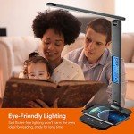 LED Desk Lamp with Wireless Charger & Clock