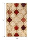 Large Beige Indoor Area Rug - Modern Geometric
