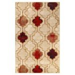 Large Beige Indoor Area Rug - Modern Geometric