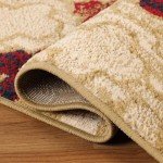 Large Beige Indoor Area Rug - Modern Geometric