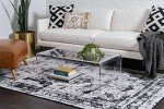 Sofia Collection Area Rug - Black/Ivory, 9' x 12