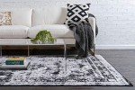 Sofia Collection Area Rug - Black/Ivory, 9' x 12
