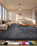 Grey Fluffy Shag Area Rug for Home Decor