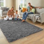 Grey Fluffy Shag Area Rug for Home Decor
