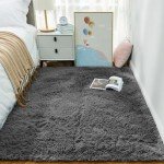 Grey Fluffy Shag Area Rug for Home Decor