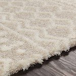 Beige Moroccan Shag Area Rug – 7'10" x 10'2