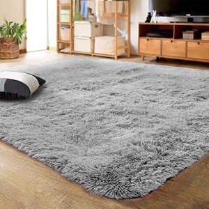 Soft Gray Area Rug for Living Room or Nursery