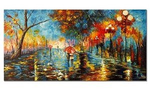 3D Hand Painted Abstract Landscape Wall Art 48x24