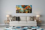 3D Hand Painted Abstract Landscape Wall Art 48x24