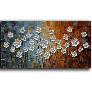 3D Flower Oil Painting Canvas Wall Art