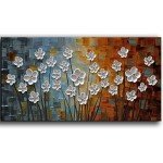 3D Flower Oil Painting Canvas Wall Art