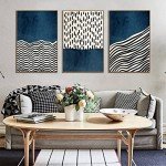 Mid Century Boho Geometric Canvas Wall Art Set