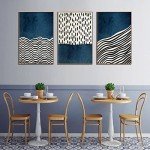 Mid Century Boho Geometric Canvas Wall Art Set