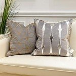 Grey Gold Plaid Throw Pillow Cover - 20 x 20 Inches
