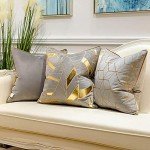 Grey Gold Plaid Throw Pillow Cover - 20 x 20 Inches