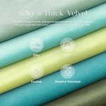 Set of 2 Green Velvet Throw Pillow Covers 18x18