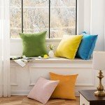 Set of 2 Green Velvet Throw Pillow Covers 18x18