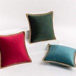 Set of 2 Wine Red Velvet Throw Pillow Covers
