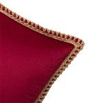 Set of 2 Wine Red Velvet Throw Pillow Covers