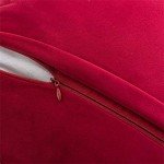 Set of 2 Wine Red Velvet Throw Pillow Covers