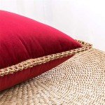 Set of 2 Wine Red Velvet Throw Pillow Covers