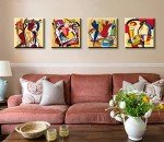 Colorful Music Wall Art - 4 Piece Canvas Set