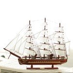 Large Wooden Sailboat Model for Home Decor