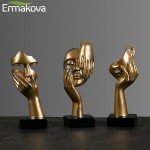 Resin Abstract Mask Statue for Home Decor