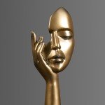 Resin Abstract Mask Statue for Home Decor